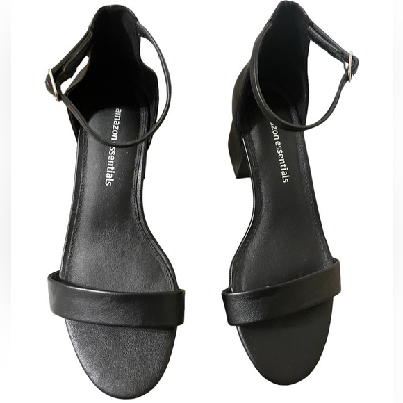 Women's Two Strap Heeled Sandal back ankle strap wide fit - Picture 2 of 6